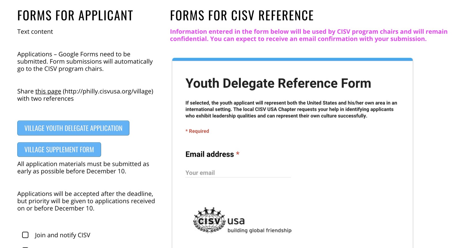 Setting up a digital application form