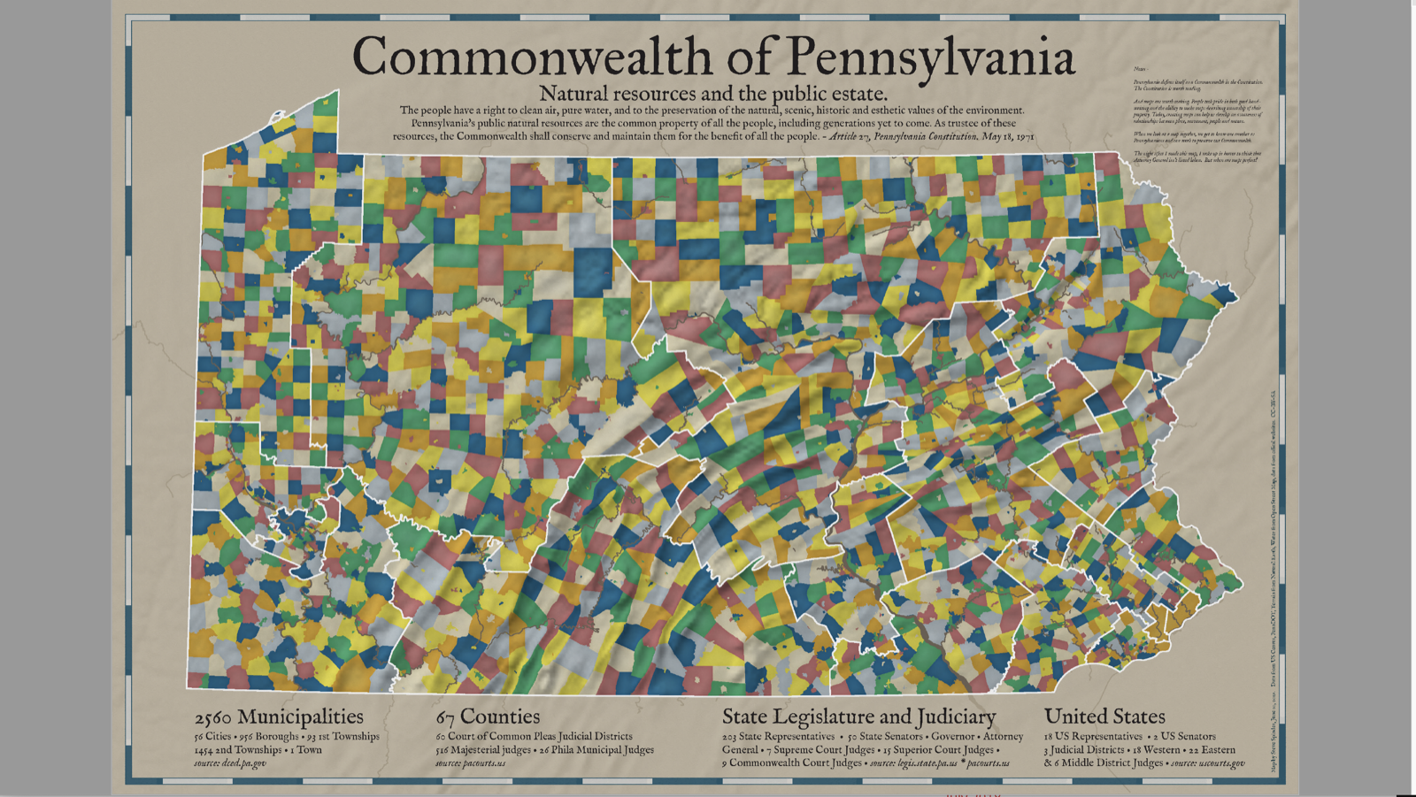 A map of Pennsylvania